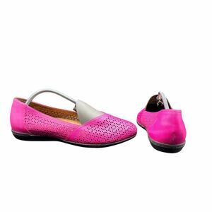 Dansko Pink Perforated Leather Flats Slip On Comfort Shoes EU 39 US 8.5